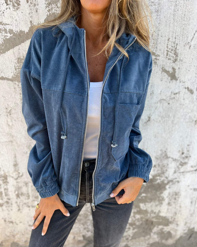 Ellen | Corduroy Hooded Jacket with Zip