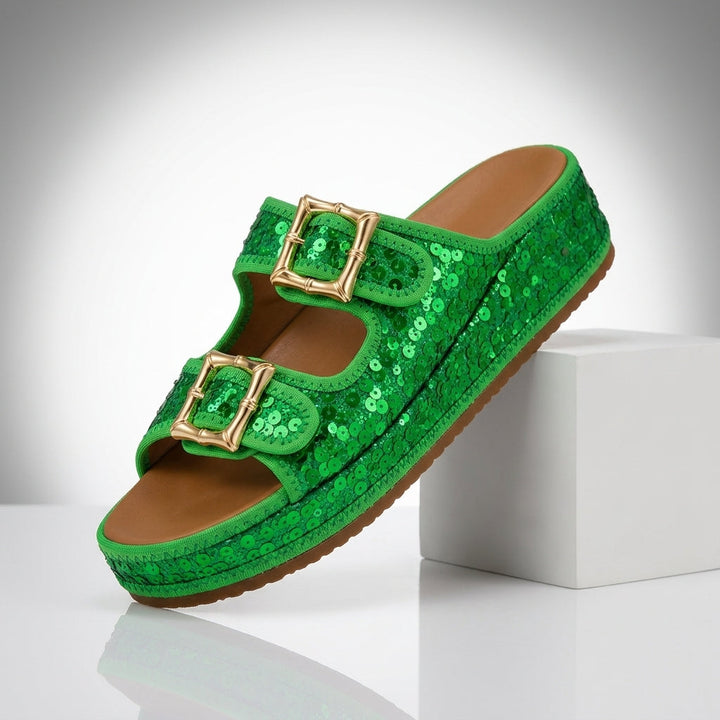 Odette | Sequin Suede Sandals