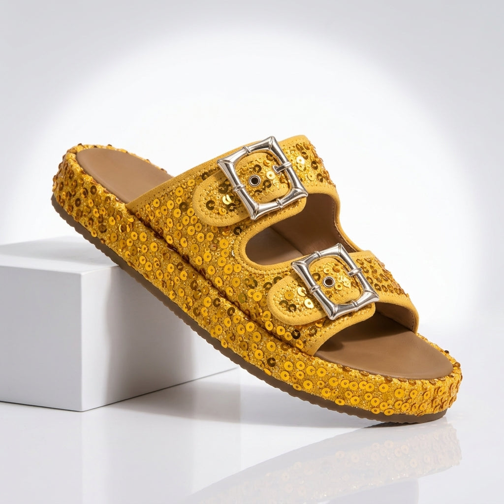 Odette | Sequin Suede Sandals