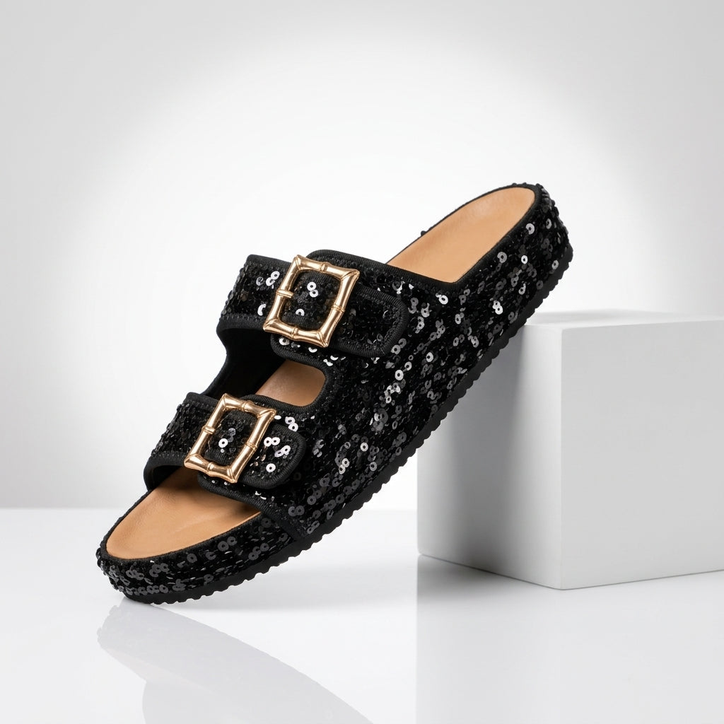 Odette | Sequin Suede Sandals
