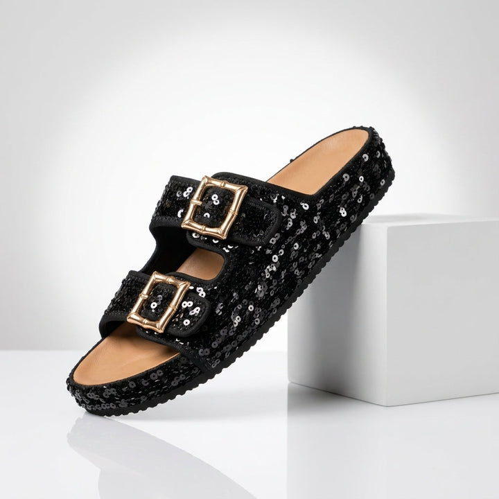 Odette | Sequin Suede Sandals