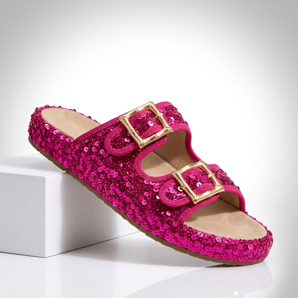 Odette | Sequin Suede Sandals