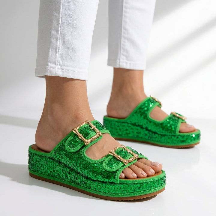 Odette | Sequin Suede Sandals