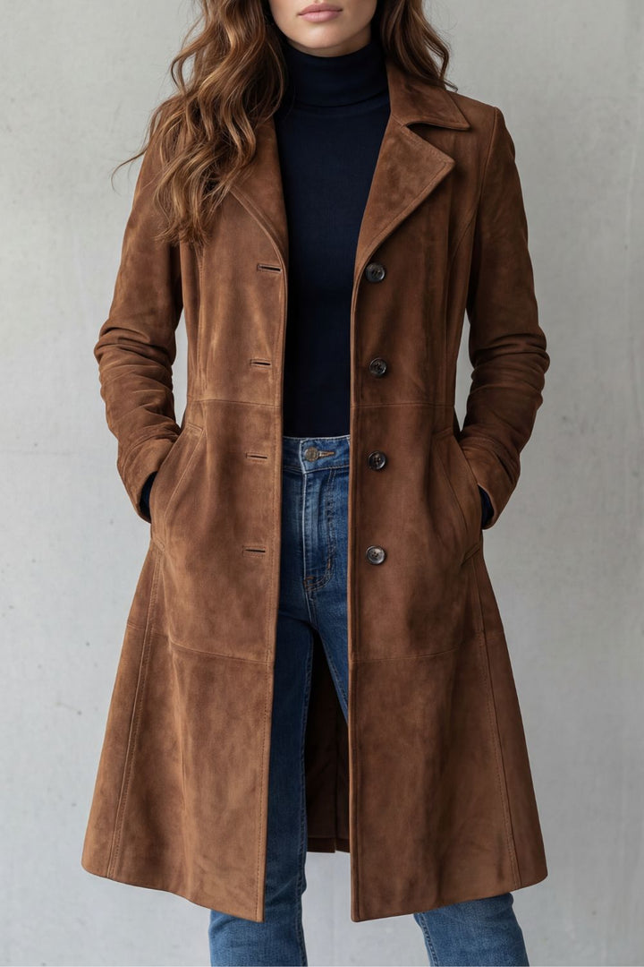 Lisa | Vintage Suede Finish – Long Coat