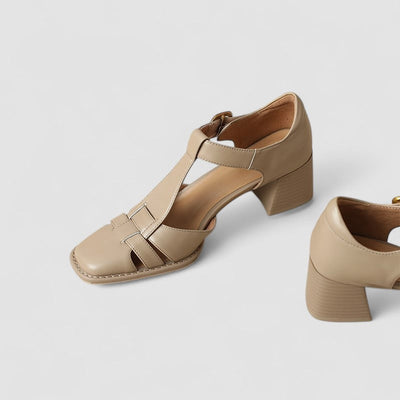 Shelley | Orthopaedic T-Strap Block Heels