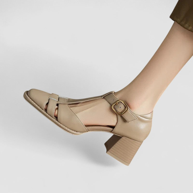 Shelley | Orthopaedic T-Strap Block Heels
