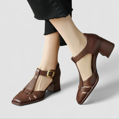 Shelley | Orthopaedic T-Strap Block Heels