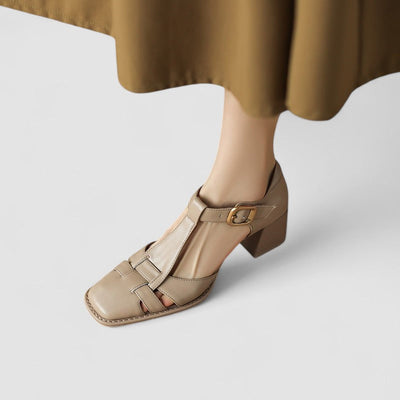 Shelley | Orthopaedic T-Strap Block Heels