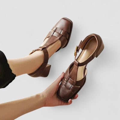 Shelley | Orthopaedic T-Strap Block Heels