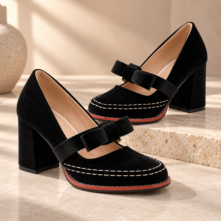 Bella | Velvet Mary Jane Heels