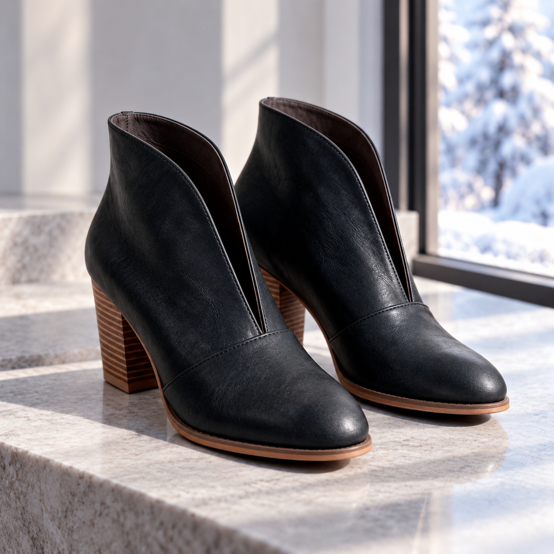 Crystal | V-Cut Ankle Boots