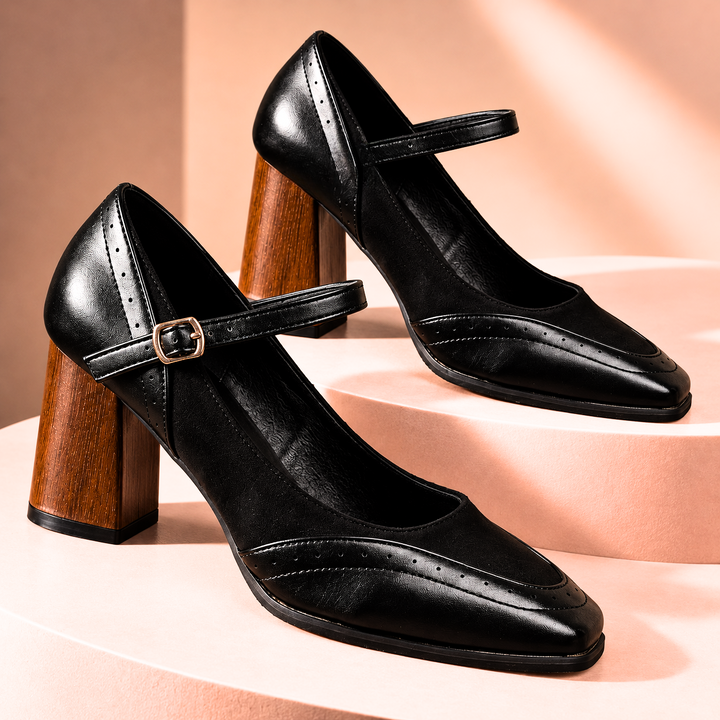 Inna | Leather Block Heels
