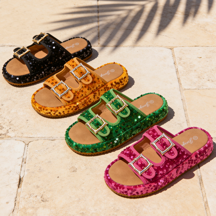 Odette | Sequin Suede Sandals