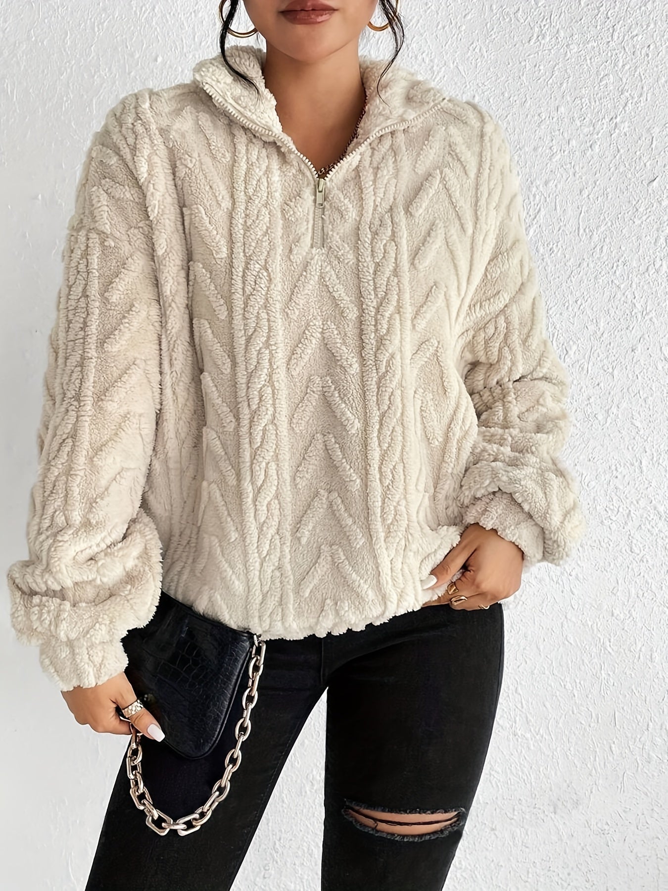 Alice | Fluffy Zip Sweater