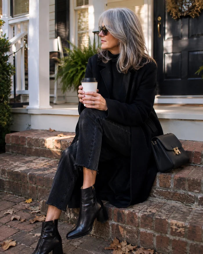 Rochelle | Leather Mid-Heel Ankle Boots
