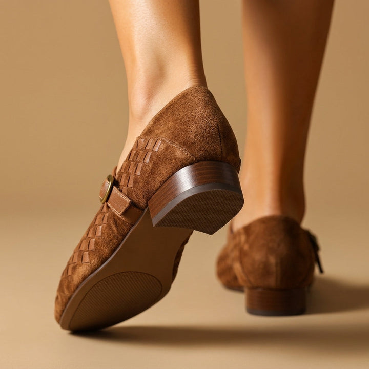 Evelyn Woven Leather Mary Janes