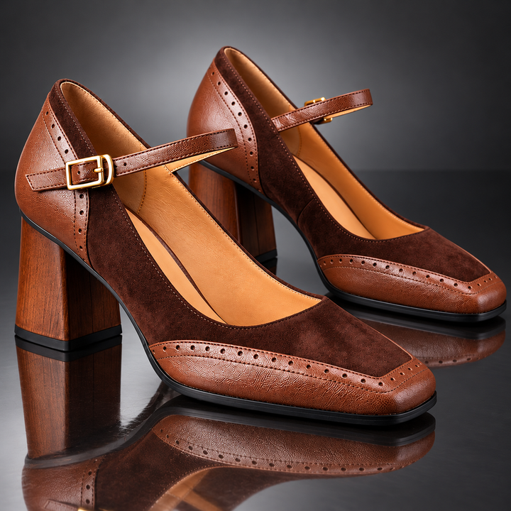 Inna | Leather Block Heels