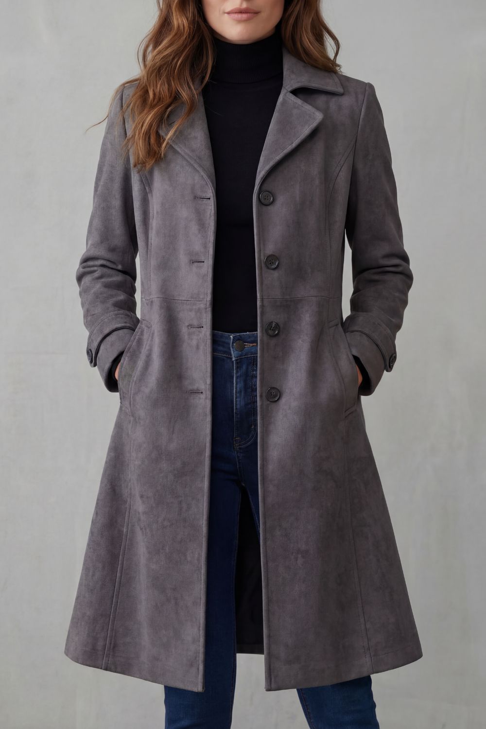 Lisa | Vintage Suede Finish – Long Coat