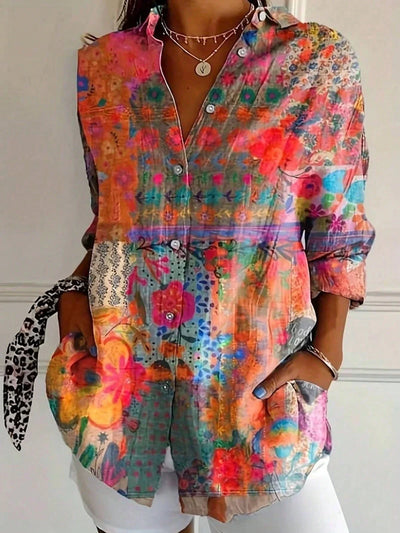 Andrea | Colourful Blouse with Playful Print