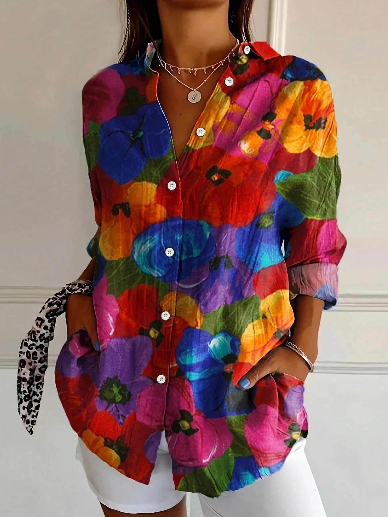 Andrea | Colourful Blouse with Playful Print