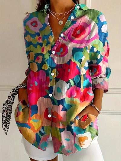 Andrea | Colourful Blouse with Playful Print