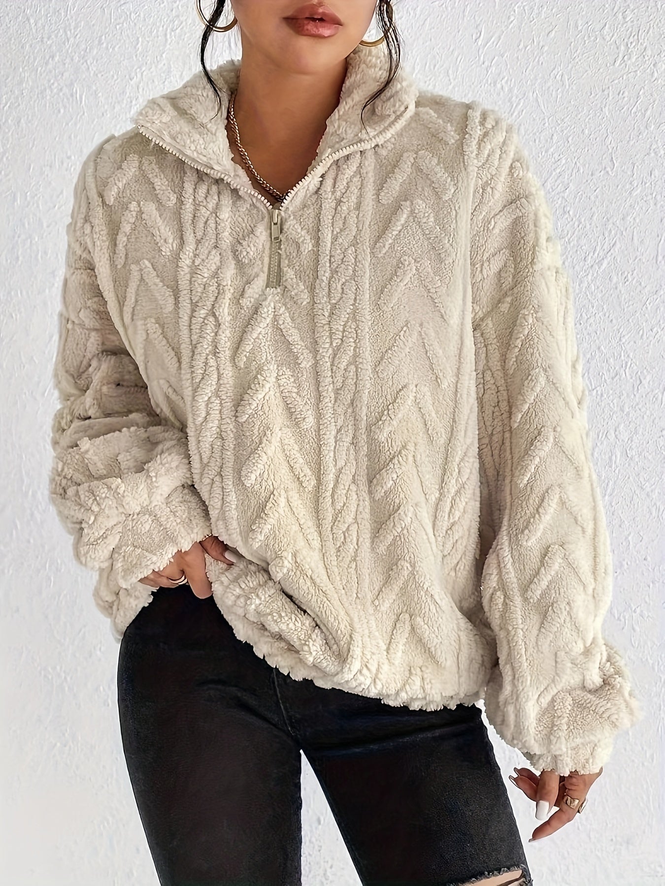 Alice | Fluffy Zip Sweater