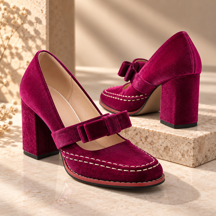 Bella | Velvet Mary Jane Heels