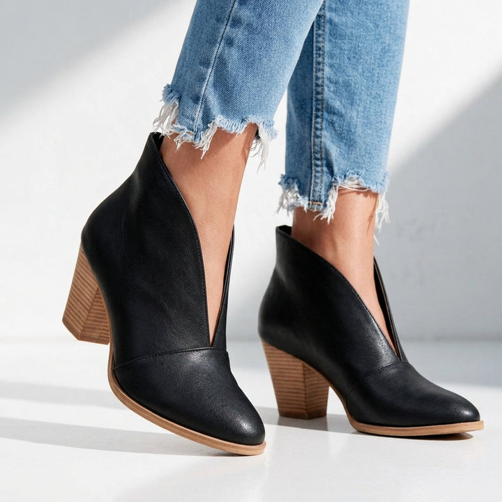 Crystal | V-Cut Ankle Boots