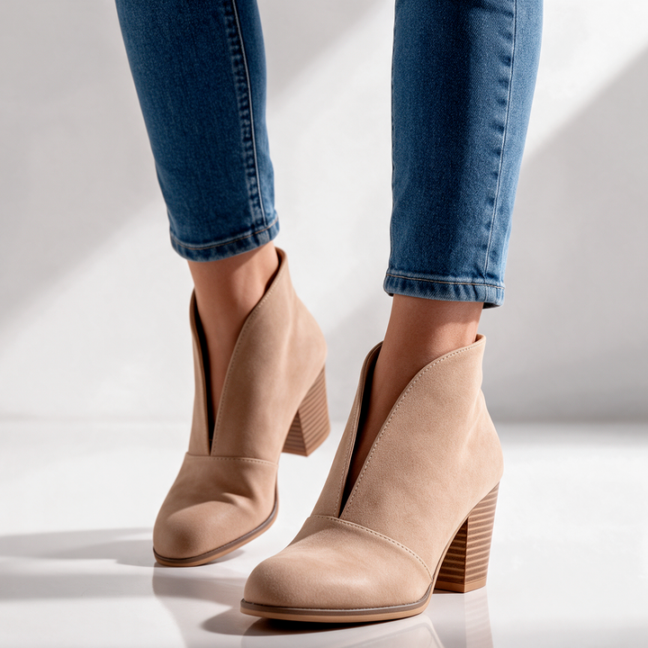 Crystal | V-Cut Ankle Boots