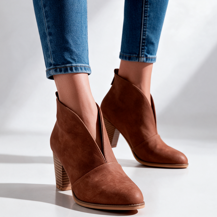 Crystal | V-Cut Ankle Boots