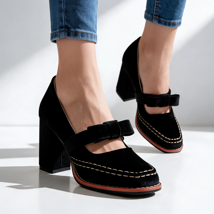 Bella | Velvet Mary Jane Heels