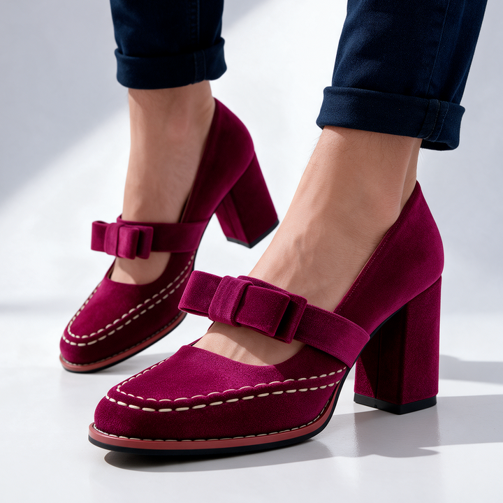 Bella | Velvet Mary Jane Heels
