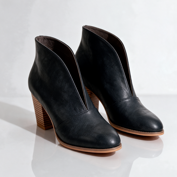 Crystal | V-Cut Ankle Boots