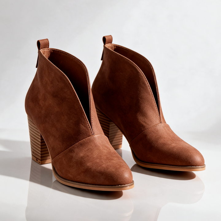 Crystal | V-Cut Ankle Boots