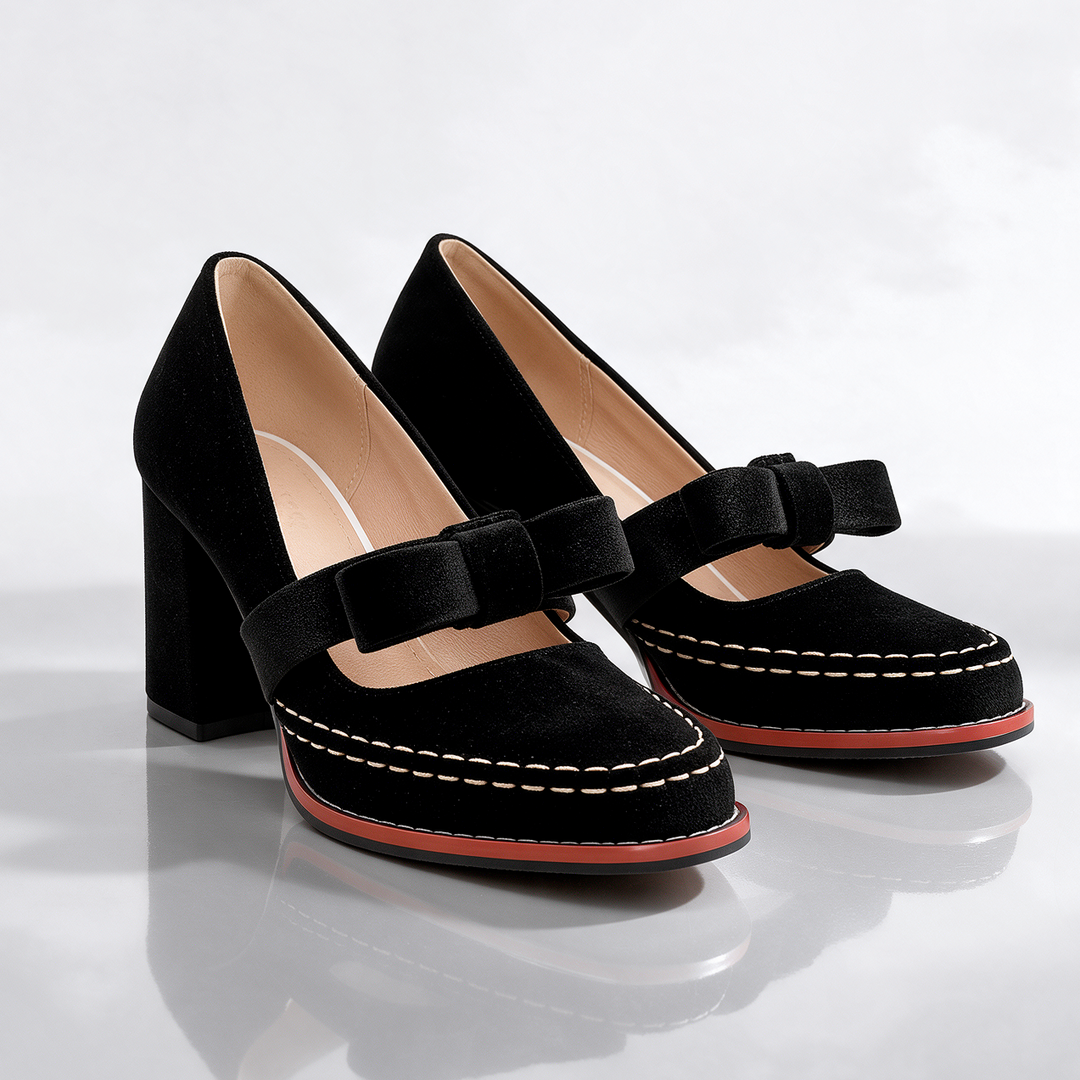 Bella | Velvet Mary Jane Heels