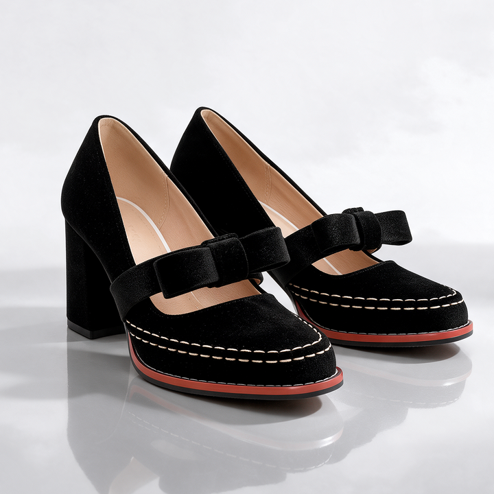 Bella | Velvet Mary Jane Heels