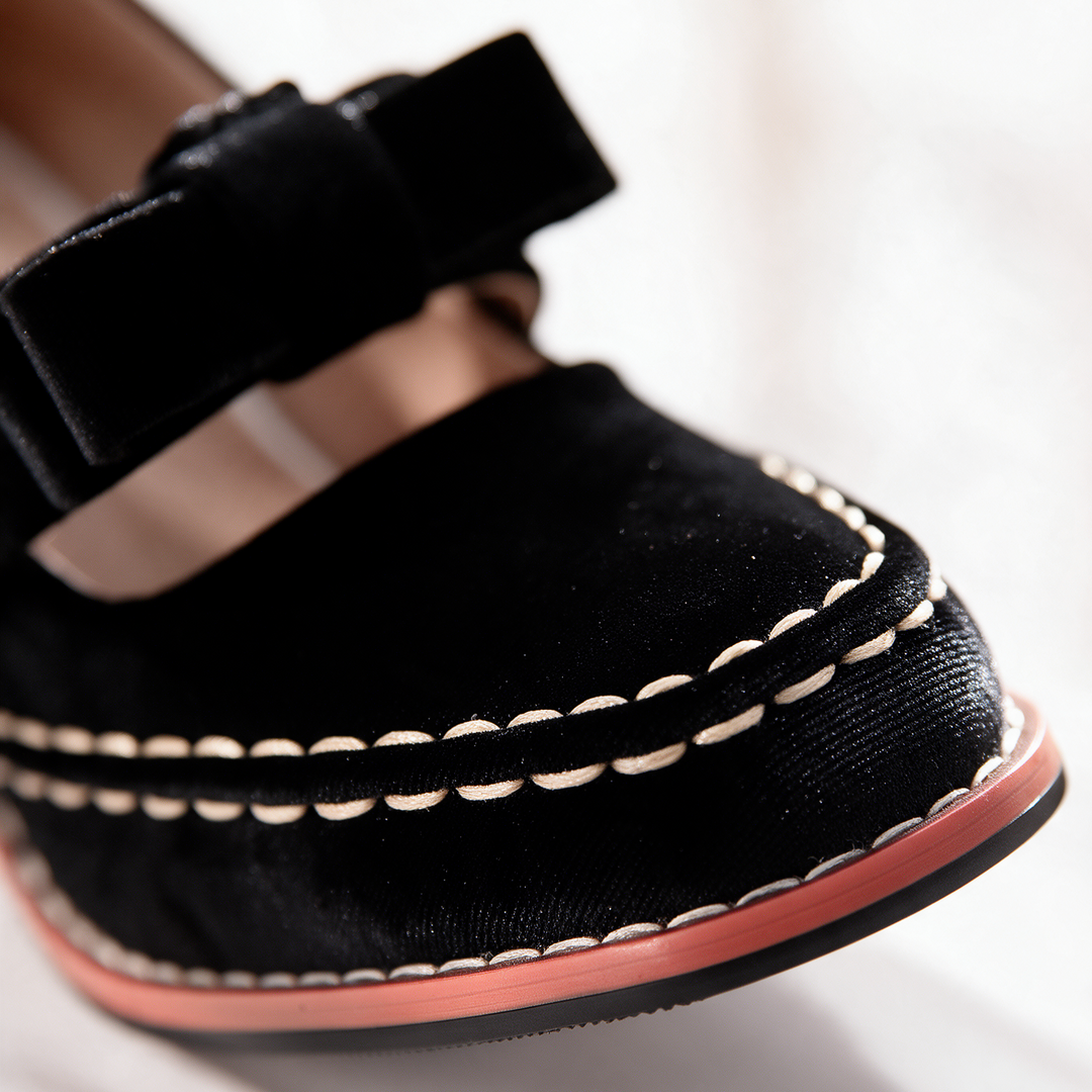 Bella | Velvet Mary Jane Heels
