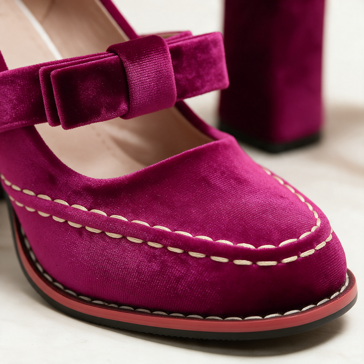 Bella | Velvet Mary Jane Heels