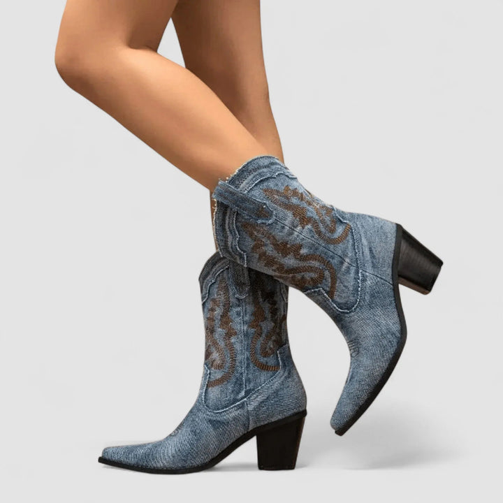 Selena Orthopedic Denim Ankle Boots
