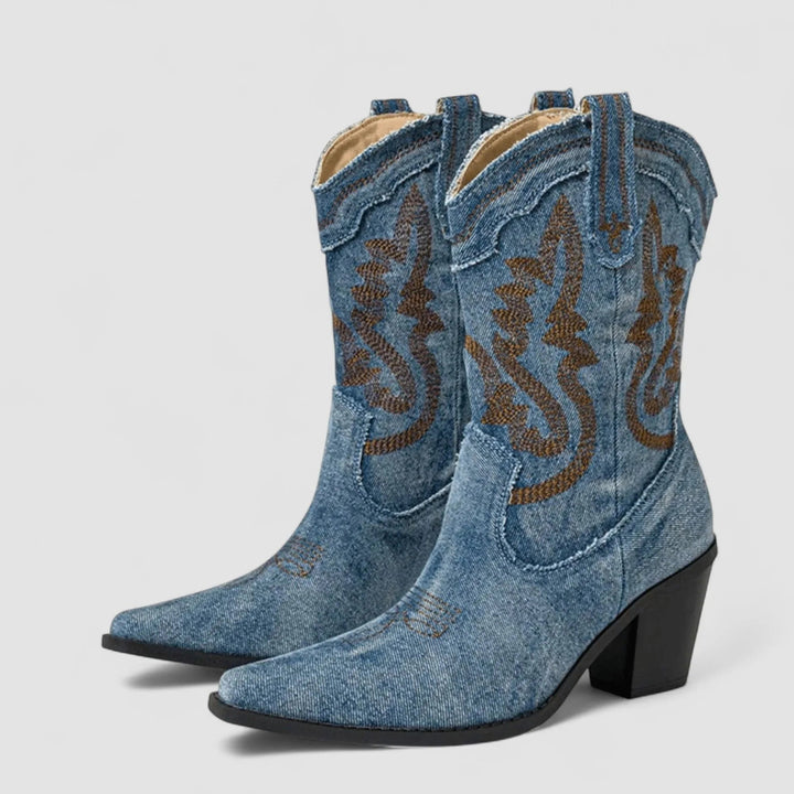 Selena Orthopedic Denim Ankle Boots