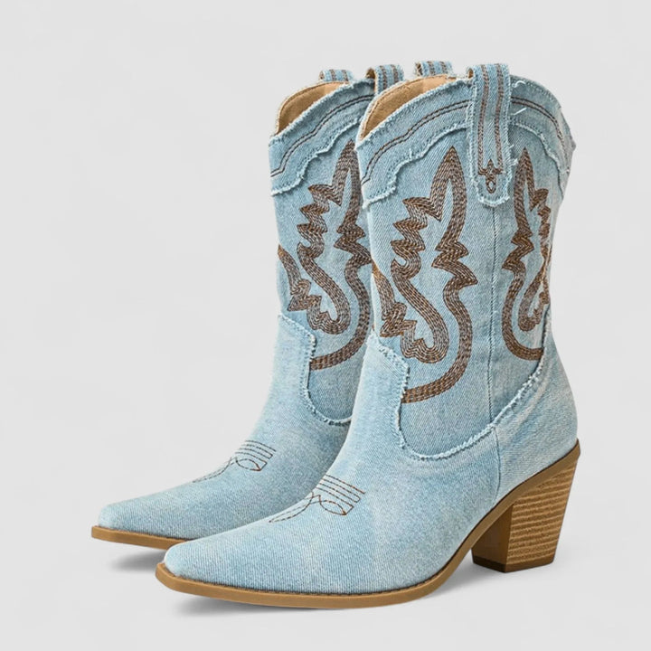Selena Orthopedic Denim Ankle Boots