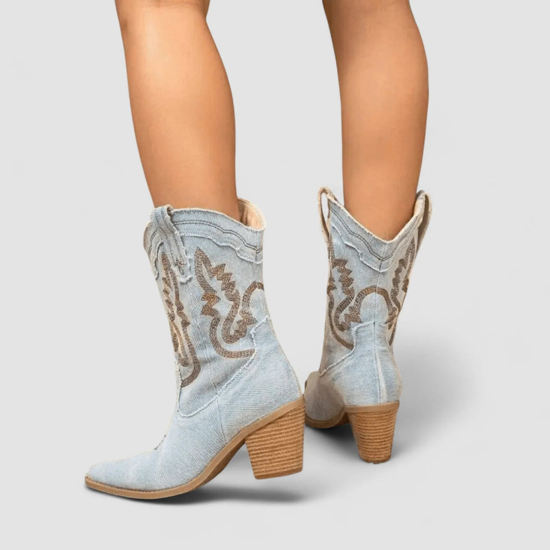 Selena Orthopedic Denim Ankle Boots