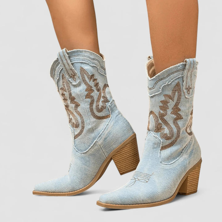 Selena Orthopedic Denim Ankle Boots