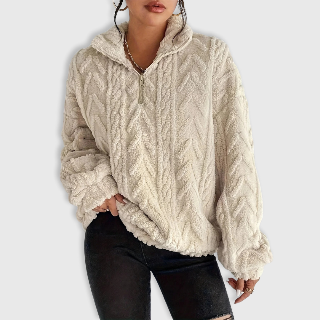 Alice | Fluffy Zip Sweater
