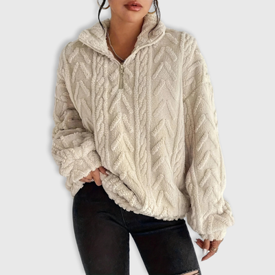 Alice | Fluffy Zip Sweater