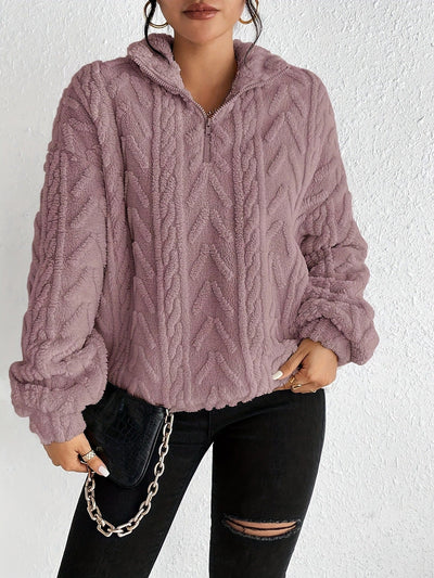 Alice | Fluffy Zip Sweater